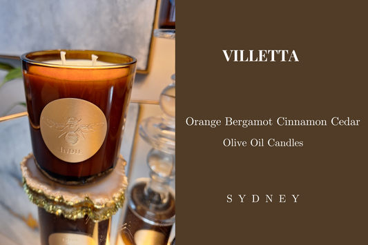 Olive Oil Candles "VILLETTA" Orange, Bergamot, Cinnamon Leaf, Cedar.